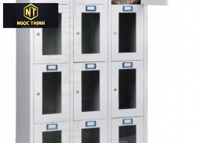 Tủ locker 12 ngăn cánh kính- Nội thất Ngọc Thịnh Tủ locker 12 ngăn cánh kính- Nội thất Ngọc Thịnh